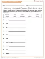 Matching Names of Famous Black Americans