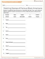 Matching Names of Famous Black Americans