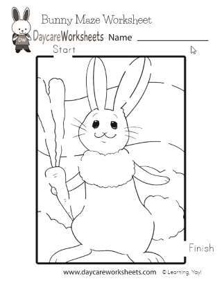 Bunny Maze Worksheet
