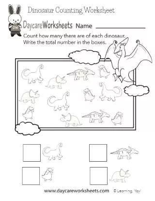 Early Learning Dinosaur Counting Activity