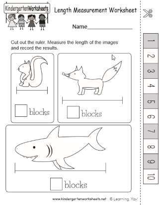 Early Learning Measuring Length Practice Worksheet