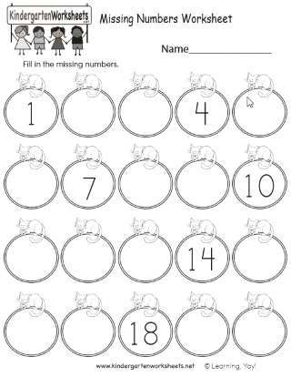 Early Learning Missing Numbers Counting Activity