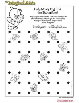 Magical Attic Misty Pig Butterflies Connect the Dots Game
