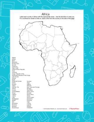 A mapping activity for the African continent