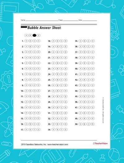 Your total bubble answer sheet solution!