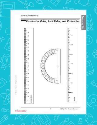 printable centimeter ruler inch ruler and protractor measurement 4th 9th grade teachervision