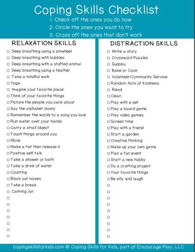 Coping Skills Checklist
