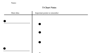 T-Chart Graphic Organizer