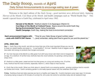 a newsletter with nutrition tips