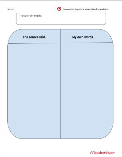 Tree Chart Graphic Organizer