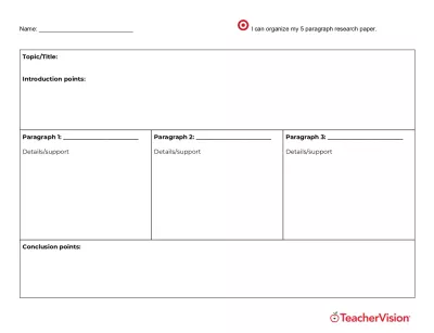 A graphic organizer for outlining a research paper 
