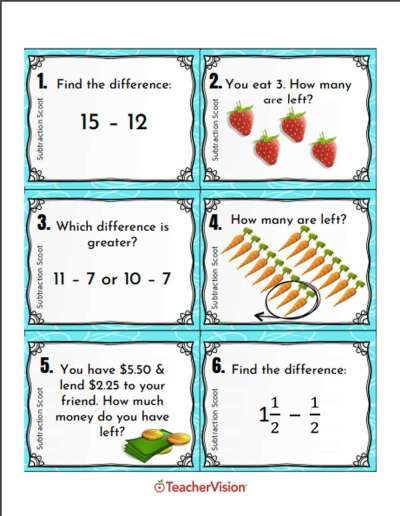 An interactive subtraction activity 