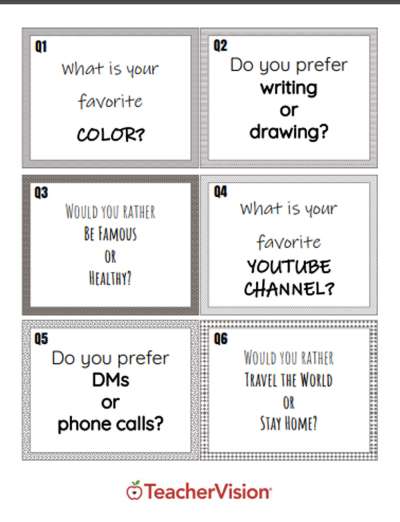 Getting to know your classmates scoot