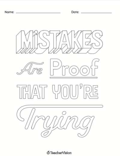 A Growth Mindset Coloring Sheet