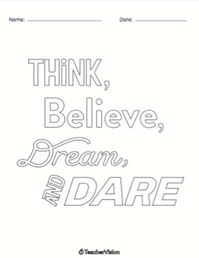A growth mindset coloring sheet