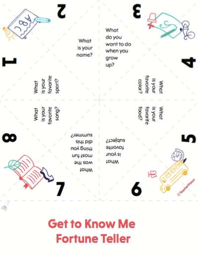 A getting to know you activity for students