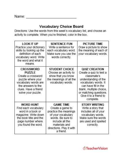 a vocabulary practice exercise for fiction, non-fiction, and poetry for grades 3-5