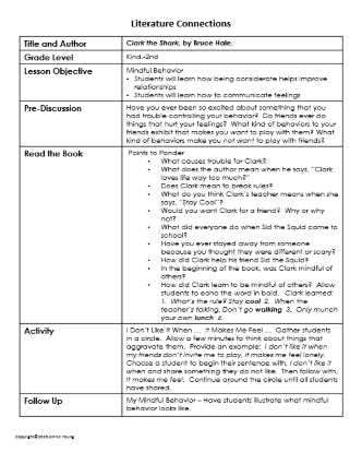 Literature and writing SEL activity for building mindfulness