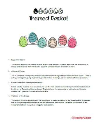 Easter Activities Themed Packet (Elementary)