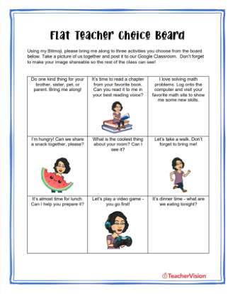 Flat Teacher Choice Board