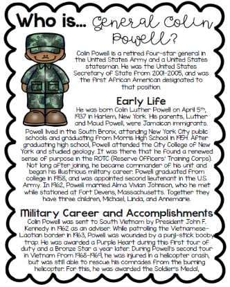 General Colin Powell Themed Packet