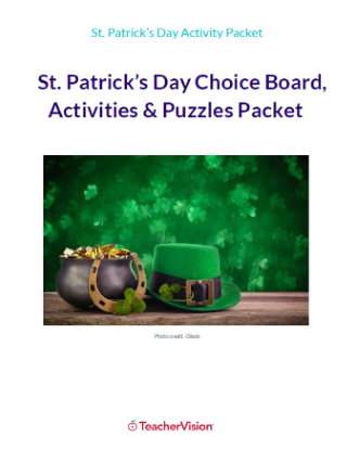 St. Patrick's Day Choice Board, Activities, and Puzzles Packet