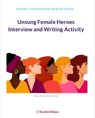 Women's History Month Unsung Female Heroes Interview Activity Packet