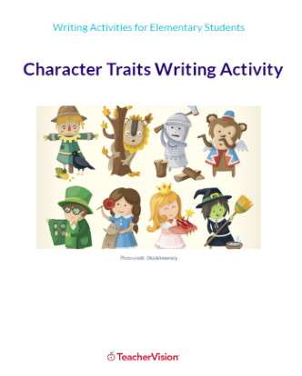 Character Traits Writing Activity Packet