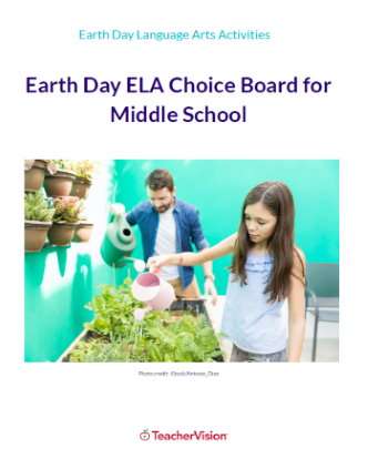 Earth Day ELA Choice Board for Middle School