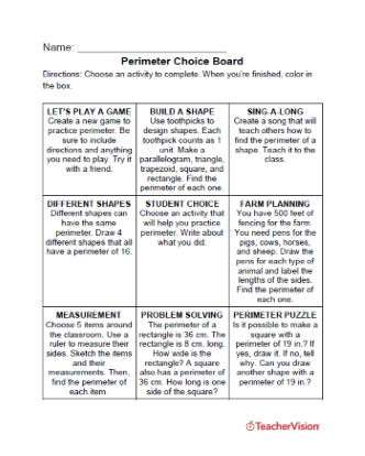 Perimeter Choice Board 