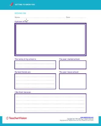 Moving On Memory Book for Back to School or End of Year