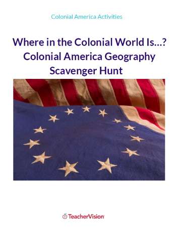 Colonial America Geography Scavenger Hunt