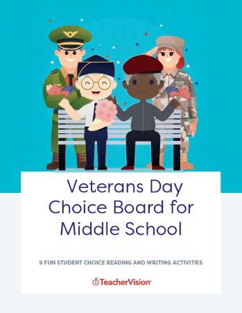 Veterans Day Choice Board for Middle School