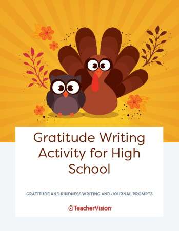 Thanksgiving Gratitude Writing Activity for High School