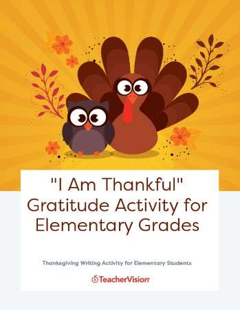 I Am Thankful Thanksgiving Gratitude Activity for Elementary Grades