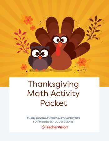 Thanksgiving Themed Math Packet for Middle School Students