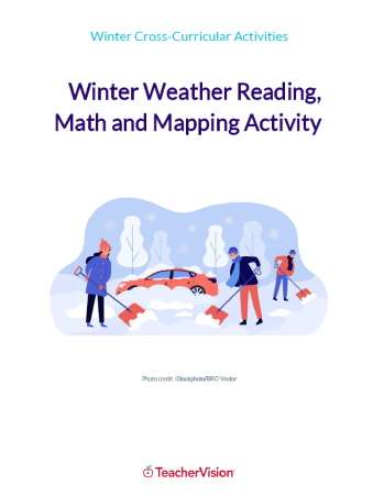 Winter Weather Reading, Math, and Mapping Activity