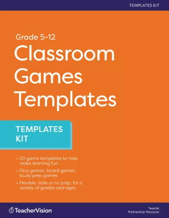 Classrom Games Templates Kit for Grades 5-12