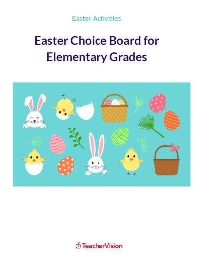 Easter Choice Board for Elementary Grades
