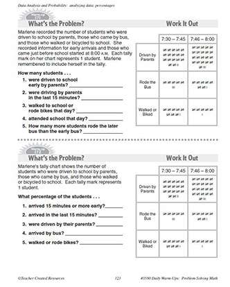 Data Analysis and Probability Daily Math Warm-Ups and Answer Key Grade 5-7