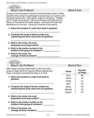 Data Analysis and Probability Daily Math Warm-Ups and Answer Key Grade 5-7