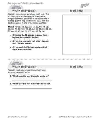 Data Analysis and Probability Daily Math Warm-Ups and Answer Key Grade 5-7