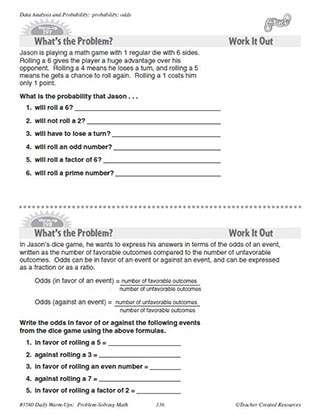Data Analysis and Probability Daily Math Warm-Ups and Answer Key Grade 5-7
