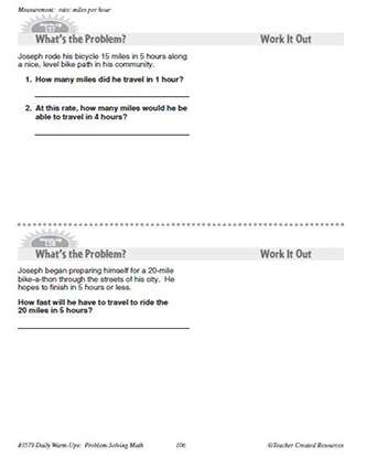 Measurement Daily Math Warm-Ups and Answe Key Grade 4-6
