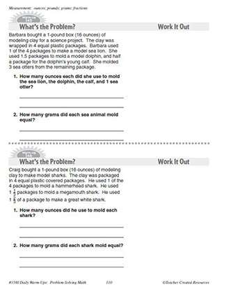 Measurement Daily Math Warm-Ups and Answer Key Grade 5-10