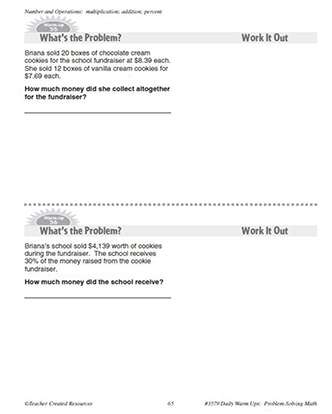 Number and Operations Daily Math Warm-Ups and Answe Key Grade 4-6