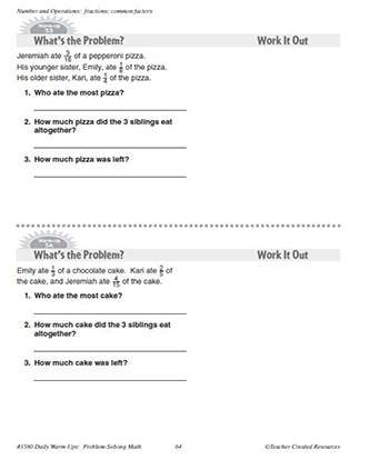 Numbers and Operation Daily Math Warm-Ups and Answer Key Grade 5-7
