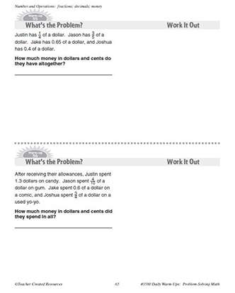 Numbers and Operation Daily Math Warm-Ups and Answer Key Grade 5-7