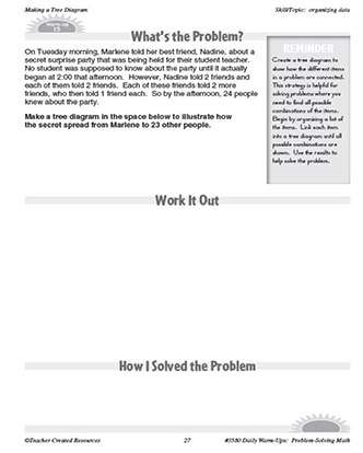 Making a Tree Diagram Daily Math Warm-Ups and Answer Key Grade 5-7