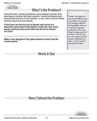 Making a Tree Diagram Daily Math Warm-Ups and Answer Key Grade 5-7